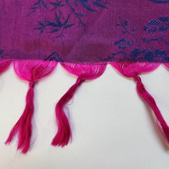 Creative Edge Imports 100% Silk Wrap Scarf Purple Blue - Picture 7 of 12